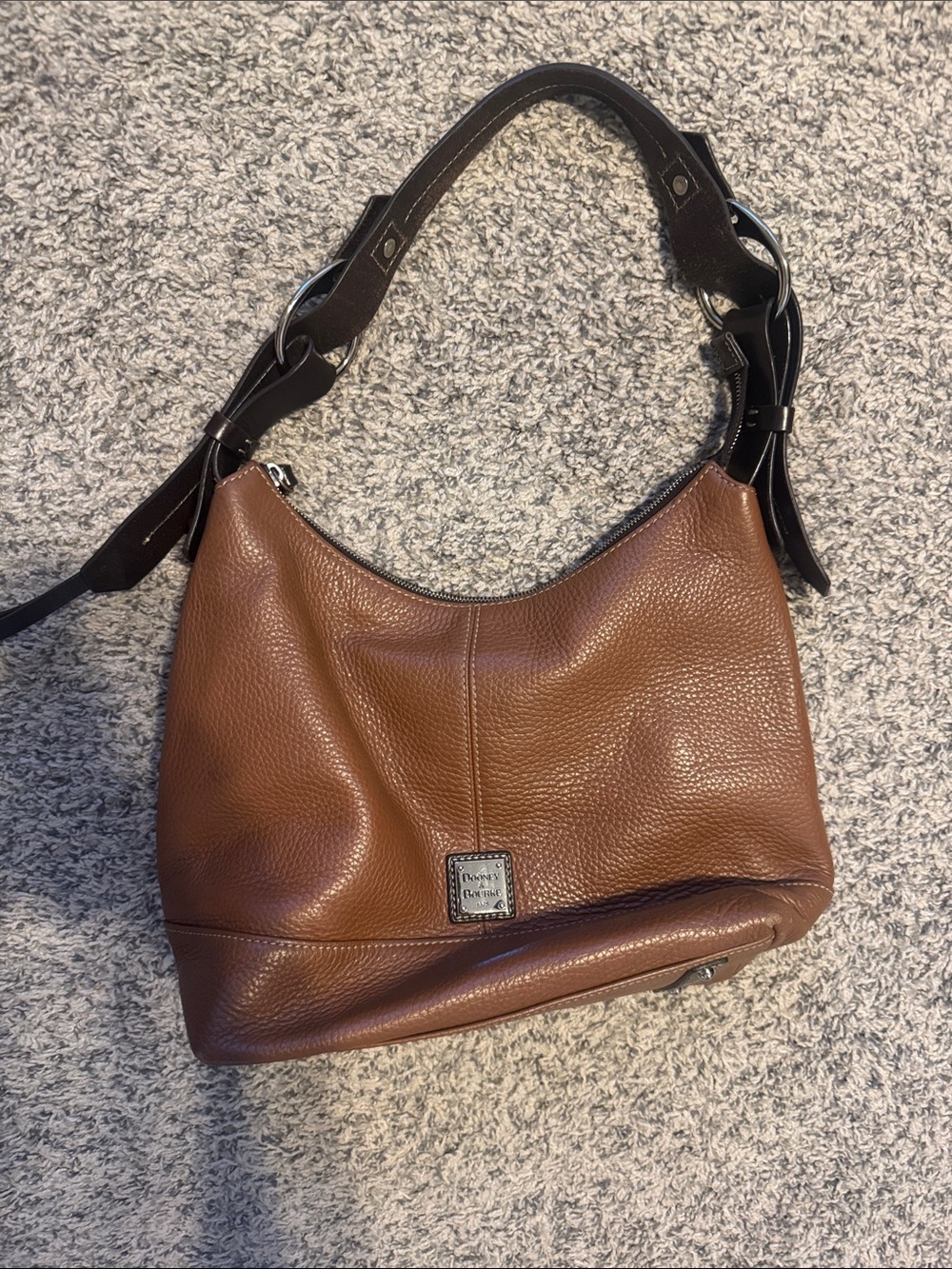 Dooney & Bourke Brown Pebbled Leather Shoulder Bag
